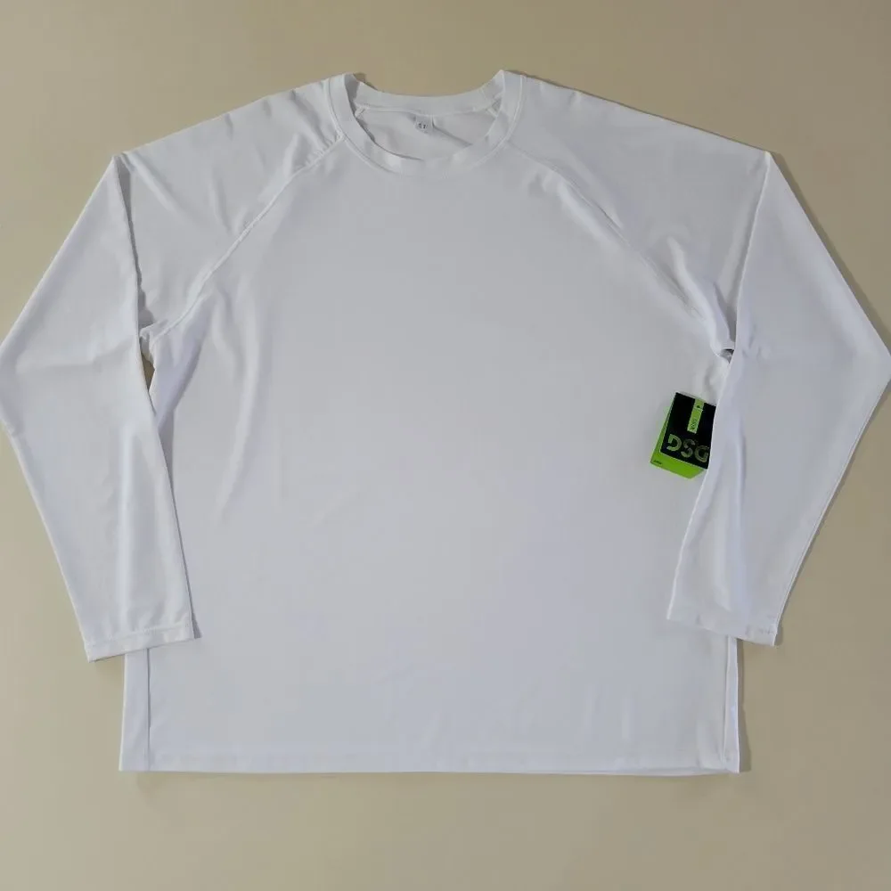 DSG Men's White Manny Long Sleeve Rash Guard Tee